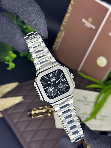 3d saat: Patek Philippe üslubunda zərif, kvadratvari bezelə sahib polad qol — 6