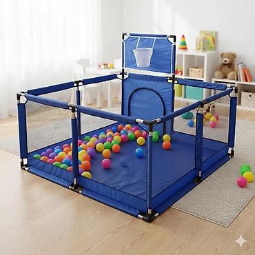 Игровые манежи: Детский игровой манеж + 20 шарики в подарок Размеры 126*126 - — 1