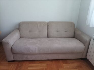 fotelje na ljuljanje: Three-seat sofas, Textile, color - Brown, New