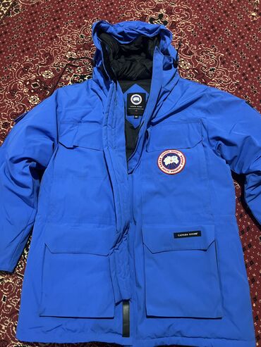 зимные куртки: Мужская куртка, XL (EU 42), Canada Goose, Б/у, цвет - Синий, Бесплатная доставка