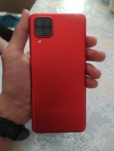Samsung: Samsung Galaxy A12, 32 GB, rəng - Qırmızı, Barmaq izi