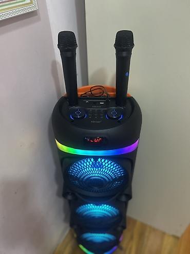 aux bluetooth: Karaoke üçün portativ səs sistemi – 3 iri dinamikli, LED işıqlı — 2