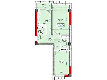 Продажа квартир: 2 комнаты, 65 м², Элитка, 3 этаж, ПСО (под самоотделку) — 1