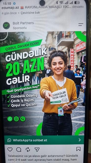 bolt courier: Satış məsləhətçisi tələb olunur — 1