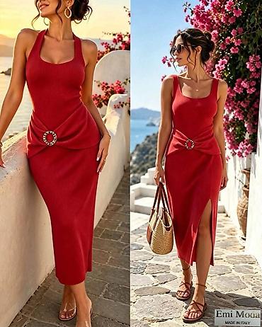 baletanke devojcice: Ribana midi haljina Emi Moda – Made in Italy - Elegantna, pripijena — 4