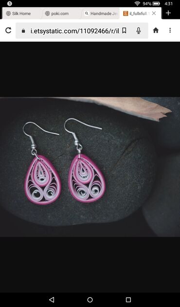 Minđuše: Pirsing, Handmade, Materijal: Epoksi smola — 39