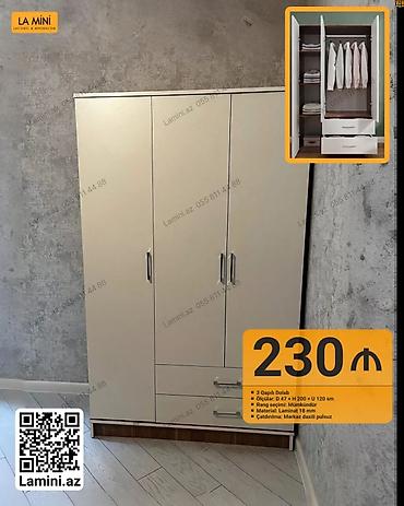 Dolablar: LA MINI 3 qapılı dolab - Ölçü: Dərinlik 47 sm x Hündürlük 200 sm x — 1