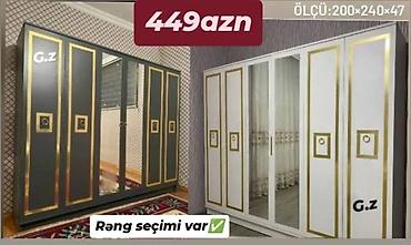 mdf panel: Yataq otağı üçün geniş qarderob dolabı - Ölçü: 200 × 240 × 47 sm - — 1