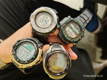 наручные часы электронные: Спорттук сааттар саат, Casio (G-Shock), Термометр, Альтиметр, Барометр, Суу өткөрбөөчү, Асыл нуска, Эркектердики, Колдонулган