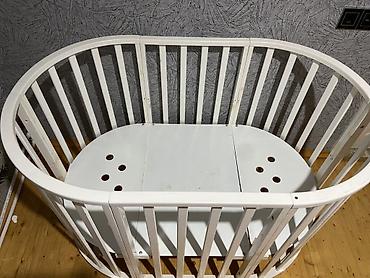 Beşiklər: Oval formalı uşaq beşiyi - Rəng: ağ - Material: ağac/taxta karkas — 3