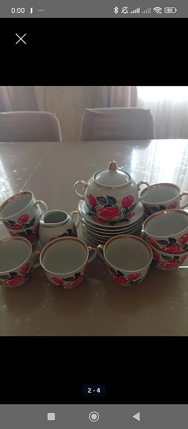 Çay dəsti, rəng - Ağ, Farfor