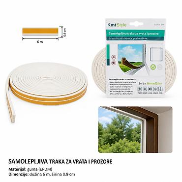 KMT Traka za šavove vrata P tip bela 3280619 Samolepljiva zaptivna