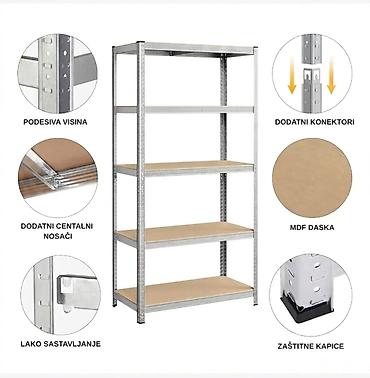 Office Furniture: Metalna polica,stalaža 180x90x40cm 5x175kg Novo upakovano u kutiji — 3