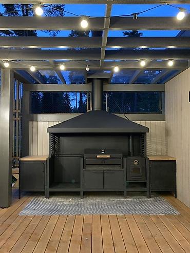 Садовая мебель: Уличные кухни/беседки под навесом в современном стиле делаем — 11