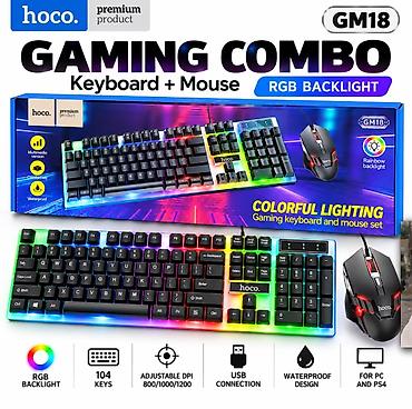 msi claw: HOCO GM18 — игровой комплект клавиатура + мышь с RGB‑подсветкой - — 1