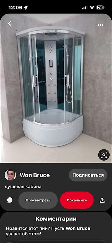Душевая кабина Полукруглая, Покрытие: Прозрачный at lalafo.kg Душевая кабина Полукруглая, Покрытие: Прозрачный