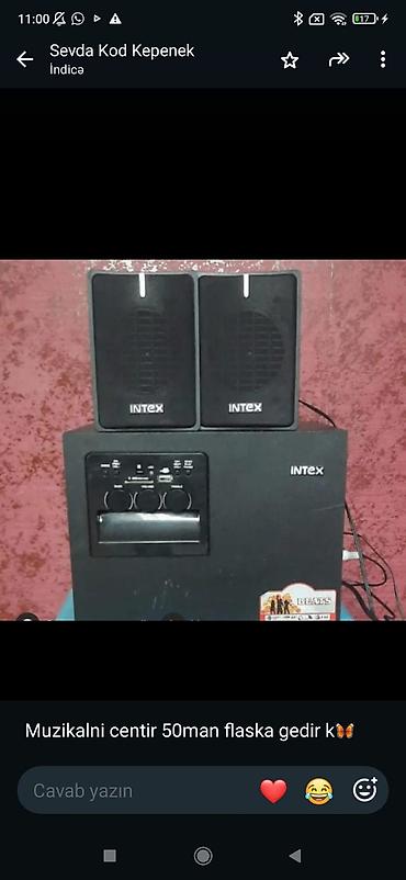mikrofon qiymət: IN TEX musiqi mərkəzi – 2.1 sistem - Marka: Intex - Komplekt: 1 — 1
