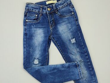 elastyczne jeansy: Spodnie jeansowe, 7 lat, 116/122, stan - Dobry