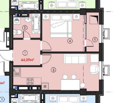 продажа дом бишкек: 1 комната, 45 м², Элитка, 13 этаж, ПСО (под самоотделку)