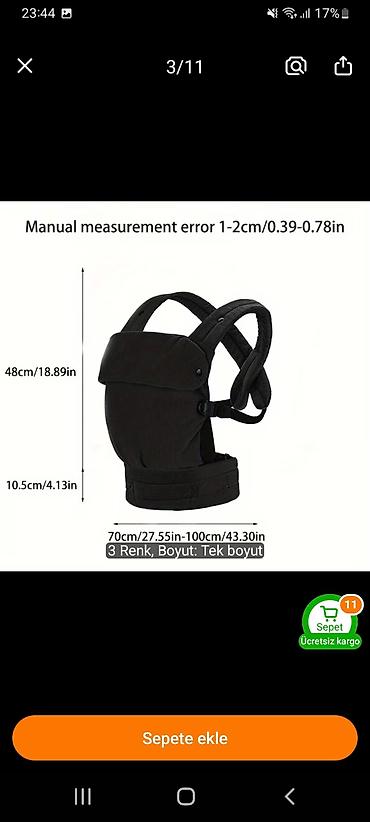 Məhsul: Körpə daşıma çantası (ergonomik baby carrier) - Rəng: Qara -