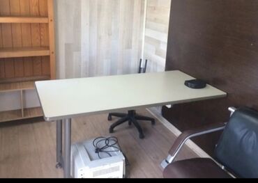 шкаф офисный стол: Офисный Стол, цвет - Серый, Б/у