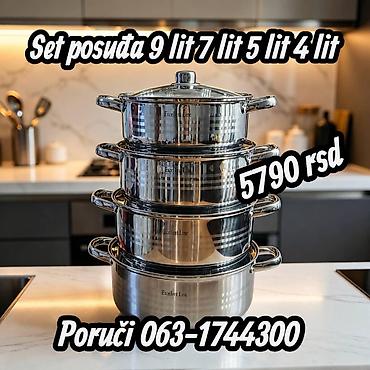 maxi staklene case: Set posuđa “Excellent Line” – 4 komada: - Lonac 9 l - Lonac 7 l - — 1