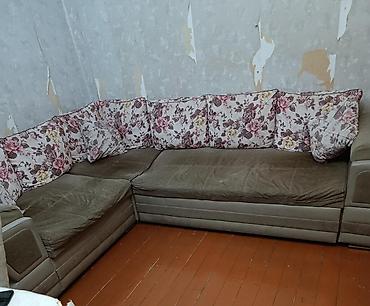 islenmis divanlar: Угловой диван, Б/у, Нераскладной, Велюровая ткань — 1
