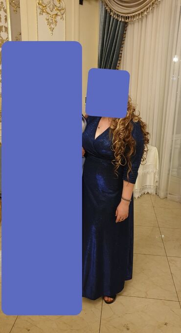 платье большого размера: Цвет - Синий