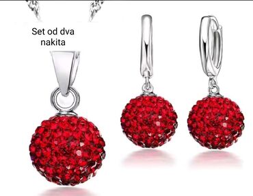 kaput sa dva lica: Set: Earrings, Necklace, Pendant, Material: Cubic zirconia