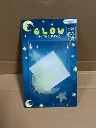 Kreativni setovi za decu: Sjajne nalepnice koje svetle u mraku – set Mesec i zvezde (13 kom) - — 6