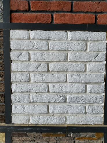 гибкий камень в баку: Ağ dekorativ kərpic panellər - Material: dekorativ kərpic fakturalı