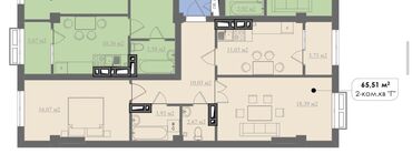 рассрочка квартира бишкек: 2 комнаты, 66 м², Индивидуалка, 6 этаж, ПСО (под самоотделку)