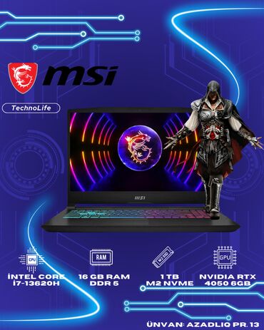 Noutbuklar, kompüterlər: Yeni MSI, 15.6 ", Intel Core i7, 512 GB, Ödənişli çatdırılma, Rayonlara çatdırılma, Ünvandan götürmə