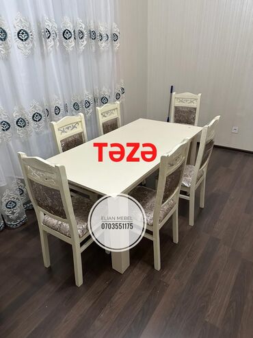 Stullar: Qonaq otağı üçün, Yeni, Açılmayan, Dördbucaq masa, 4 stul, Azərbaycan