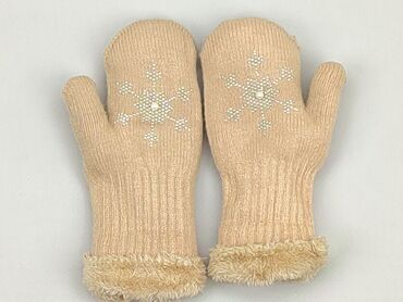 czapka różowa zimowa: Rękawiczki, 18 cm, stan - Dobry