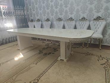 стулдар: Конок бөлмөсү үчүн үстөл жана отургуч, Колдонулган, Өзү алып кетүү, түсү - Саргыч боз — 1