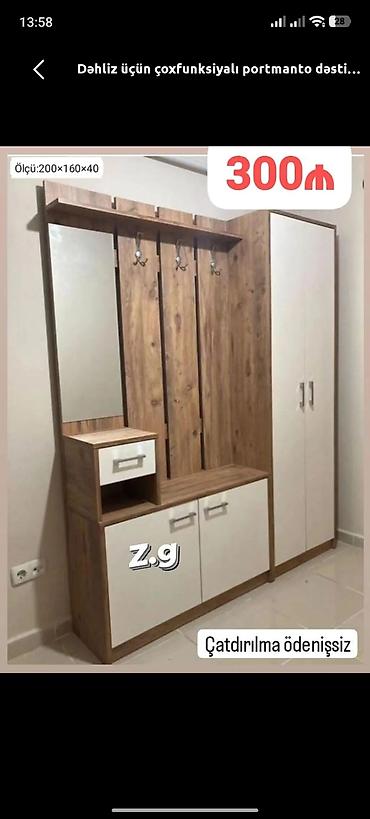 balaca skaf: Dəhliz üçün çoxfunksiyalı portmanto dəsti Ölçü: 200×160×40 sm — 1