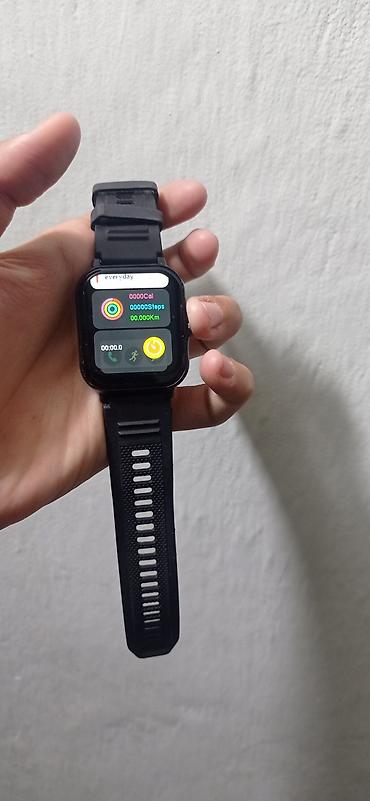 apple watch 4 бишкек: Смарт-часы с прямоугольным сенсорным дисплеем и черным спортивным — 4