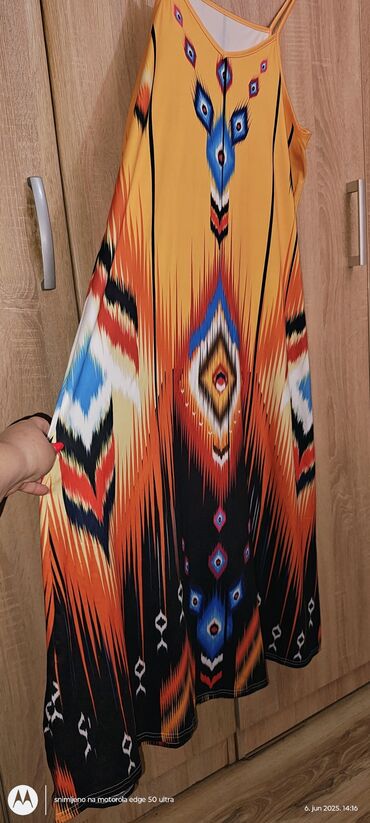 leprsave haljine do kolena: A-Dress 4XL (EU 48), bоја - Šareno, Na bretele