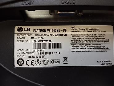 Monitorlar: LG Flatron LCD Monitor Model: W1943SE 19-düym ekrandır. Əla işləyir — 10