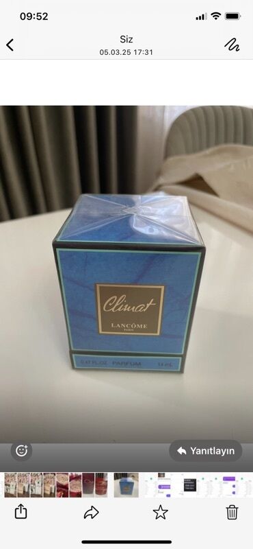 Ətriyyat: Lancome Climat ətrinin bağlı qutusudur. 14 ml həcmindədir. Klassik və