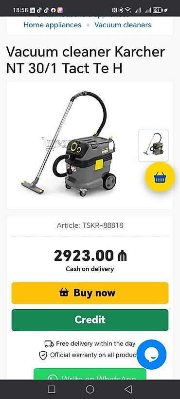 karcher moyka: Təzə işlənməmiş Karcher tozsoran professional təmizlik üçün satılır — 6