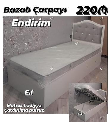 Bazalı tək nəfərlik çarpayı – endirimli qiymət: 220₼ - Altı bazalı