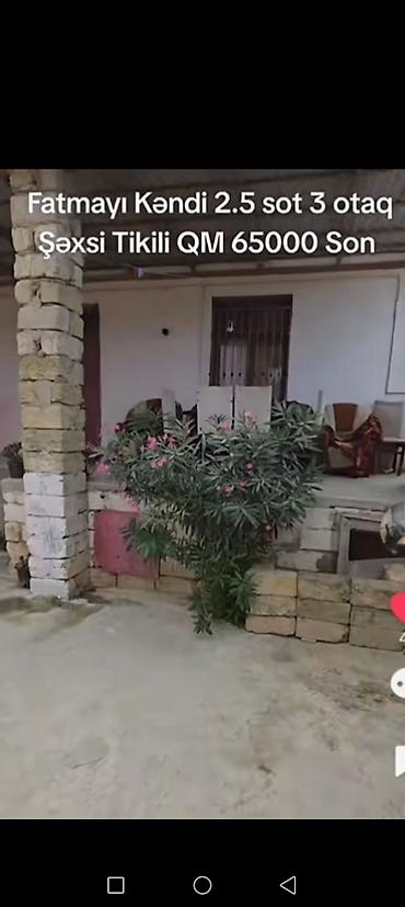 nzs qesebesinde 3 otaqli ev type 1: Fatmayı kəndində şəxsi tikili həyət evi. - Torpaq: 2.5 sot - Otaq — 3