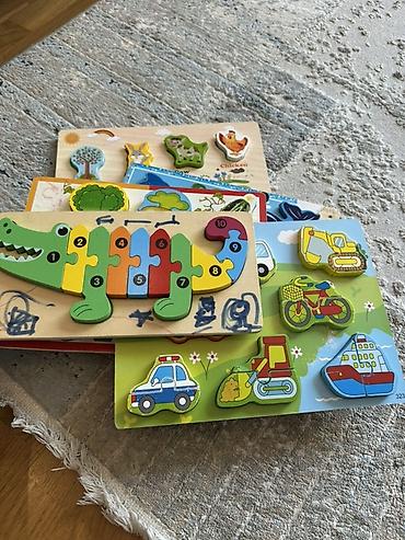 puzzle xalça: Məktəbəqədər uşaqlar üçün taxta pazl dəsti - Müxtəlif mövzulu — 1