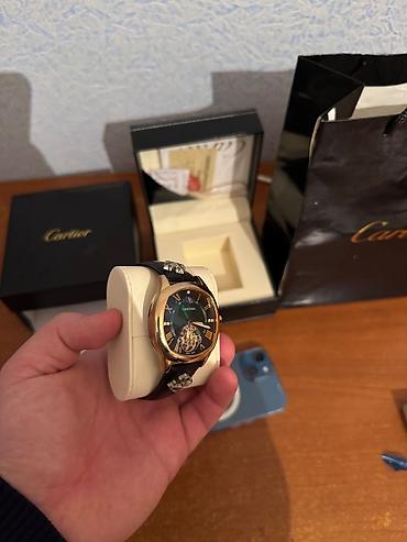 Наручные часы: Cartier kişi qol saatı - Korpus: qızılı tonlu paslanmayan polad - — 4