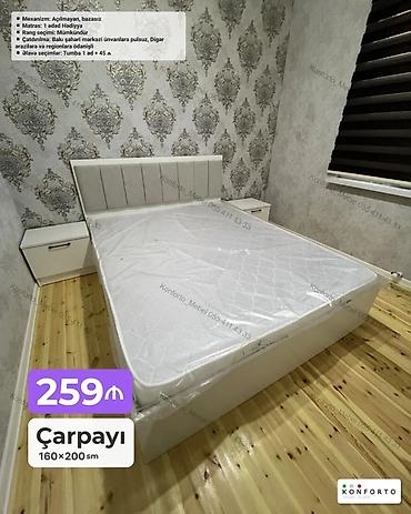 Çarpayı – 160×200 sm - Mexanizm: açılmayan, bazasız - Matras: 1 ədəd