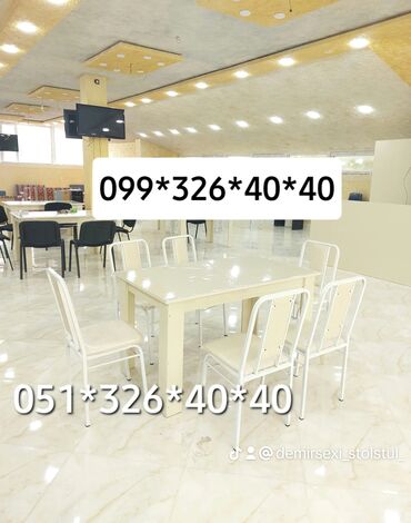 Bağ, çöl masa və oturacaq dəstləri: Yeni, Dördbucaq masa, 4 stul, Açılmayan, Stullar ilə, Metal, Azərbaycan — 19