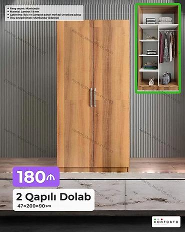 Mebel: 2 qapılı geyim dolabı Ölçü: 47 × 200 × 90 sm Material: 18 mm — 1
