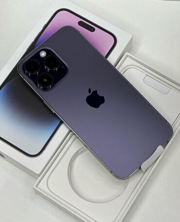 Apple iPhone: IPhone 14 Pro Max, Б/у, 256 ГБ, Deep Purple, Защитное стекло, Чехол, 88 %